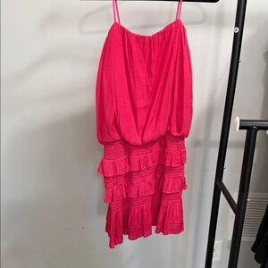 Strapless Pink Ruffled Dress